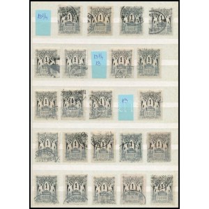 1874 53 db Távírda 1Ft összeállítás 2 berakólapon fogazat és színváltozatokkal (250.000+) / 53 x Mi T 15...