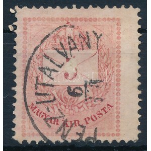 1874 5kr extra széles bélyeg (sérült) / with shifted perforation (damaged)