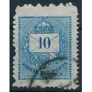 1874 10kr extra magas bélyeg / with shifted perforation