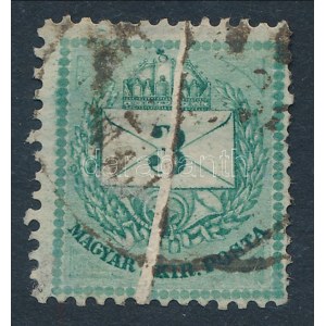 1881 Színesszámú 3kr látványos papírránccal / Mi 22 with paper crease