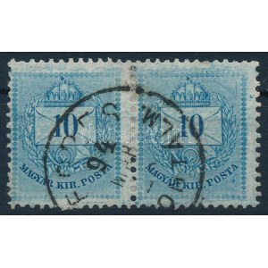 1881 10kr pár festék elkenődéssel / Mi 24 pair with slurred paint
