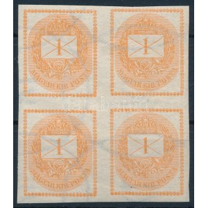 1881 Hírlapbélyeg négyestömb / Newspaper stamp block of 4