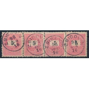 1889 5kr négyescsík, összefüggő lemez