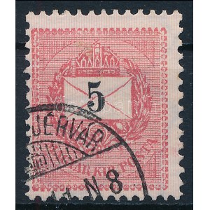 1889 5kr vésésjavítással / retouche
