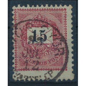 1889 15kr a fogazógép megugrott / shifted perforation