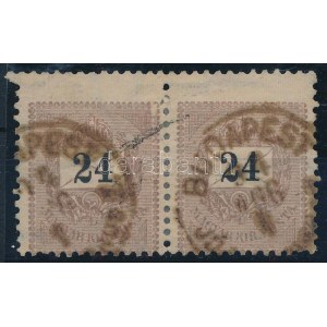 1889 24kr pár a fogazógép megugrása miatt 3 foglyuksorral nagyobb / shifted perforation