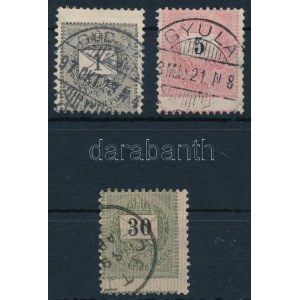 1889 3 klf elfogazott bélyeg / shifted perforation