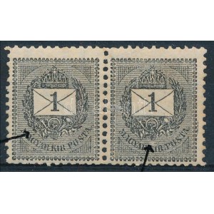 1898 1kr pár lemezhibákkal / plate flaws