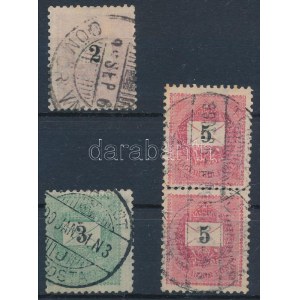 1899 2kr, 3kr és 5kr számvízjellel / number in the watermark