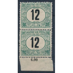 1905 Zöldportó 12f B ívszéli pár / Mi P 14 B pair