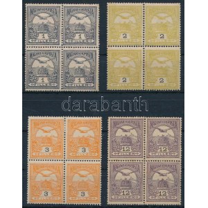 1906 4 klf Turul négyestömb / 4 different blocks of 4