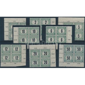 1914 Zöldportó A sor ívsarki négyestömbökben / Mi P 26-33 corner blocks of 4