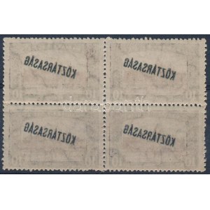 1918 Parlament/Köztársaság 10K négyestömb gépszínátnyomattal ...