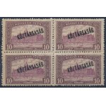 1918 Parlament/Köztársaság 10K négyestömb gépszínátnyomattal ...