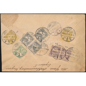 1900 Levél 20f bérmentesítéssel 8 db Turul bélyegen - Cover with 8 stamps SZÉKESFEHÉRVÁR ...