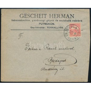 1900 Levél FÜLEK-MISKOLCZ vasúti mozgóposta bélyegzéssel / Cover with railway postmark