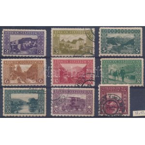 1906 9 db bélyeg vegyes fogazással / mixed perforation