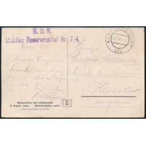 1915 Tábori posta képeslap / Field postcard K.u.k. Mobiles Reservespital Nr. 7/4. + FP 130