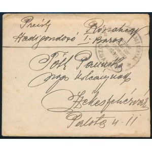 1918 Tábori posta levél / Field post cover M. KIR. ROKKANT KÓRHÁZ RÓZSAHEGY