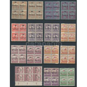 Baranya I. 1919 15 db összefüggés lemezhibákkal / 15 piece of units with plate varieties. Signed...