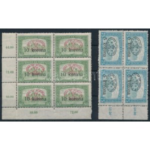 Debrecen I. 1919 2 klf Parlament összefüggés / Mi 35, 36 units. Signed: Bodor