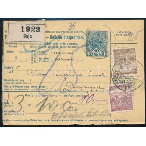 1922 Szállítólevél 5 bélyeggel / Parcel card with 5 stamps