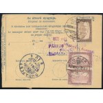 1922 Szállítólevél 5 bélyeggel / Parcel card with 5 stamps