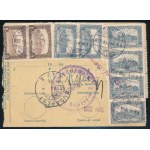 1922 Szállítólevél 12 bélyeggel / Parcel card with 12 stamps