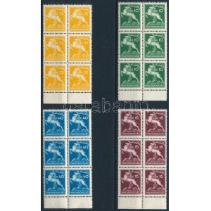 1933 Cserkész sor 4 értéke ívszéli hatostömbökben / Mi 511-512 + 514-515 blocks of 6