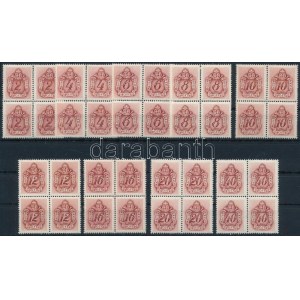 1941 Barnaportó I. sor négyestömbökben / Mi P 135-143 block of 4