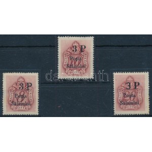 Zilah 1945 Portó 3 klf érték. Signed: Bodor