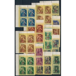 1945 Felszabadulás sor négyestömbökben / Mi 760-772 x+y set in blocks of 4