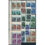 1945 Felszabadulás sor négyestömbökben / Mi 760-772 x+y set in blocks of 4