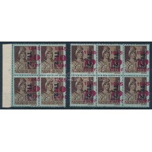1946 Betűs TI.2./10f/4f 2 db összefüggés elcsúszott felülnyomással ...
