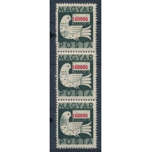 1946 Billiós 100.000 BP hármascsík ráhel csíkkal / Mi 925 stripe of 3, paint stripe