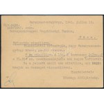 1945 (2. díjszabás) Díjjegyes levelezőlap 5 db infláció előtti bélyeggel bérmentesítve / Őostcard franked with 5 pre...