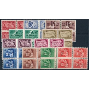 1948 Centenárium sor négyestömbökben / Mi 1000-1010 in blocks of 4