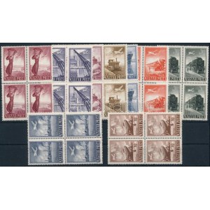 1950 Repülő V. sor négyestömbökben / Mi 1120-1128 set in blocks of 4
