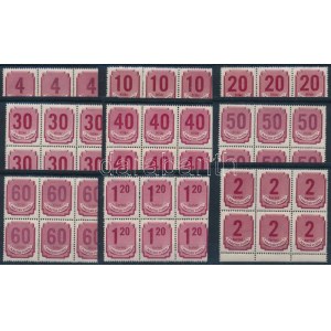 1950 Forint-filléres portó sor hatostömbökben (min 24.000) / Mi P 179-187 Y blocks of 6