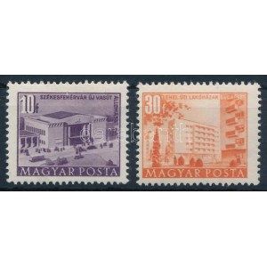 1951 Épületek 10f és 30f számvízjellel / number in the watermark