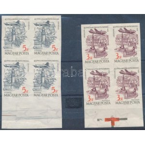 1958 40 éves a magyar repülő bélyeg vágott sor ívszéli négyestömbökben (20.000) / Mi 1557...
