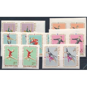 1963 Műkorcsolyázó és jégtánc EB vágott sor párokban / Mi 1898-1904 imperforate pairs
