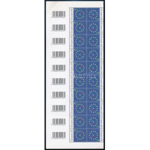 2003 Úton Európába ívsarki 20-as tömb vonalkóddal / Mi 4814 corner block of 20 with bar codes