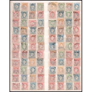Ausztria 1867 88 db bélyeg változatokkal / 88 stamps with varieties