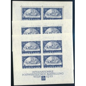 1981 3 db utánnyomott WIPA blokk / FAKSIMILE reprint