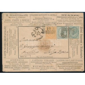 1877 Reklám boríték 3 bélyeges bérmentesítéssel / Advertisement cover
