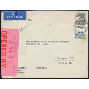 1939 Cenzúrázott légi levél Budapestre / Censored airmail cover to Hungary