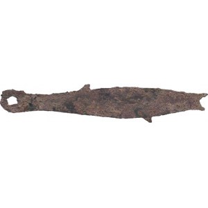 Čína - dynastie Čou, 12.-3. století př.Kr., Peníz ryba, podobný jako K.3/3, bronz 98x16 mm,