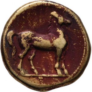 Zeugitania, Kartago, 320 - 310 př.Kr., Shekel (Statér), Hlava Tanit zleva / kůň zprava,