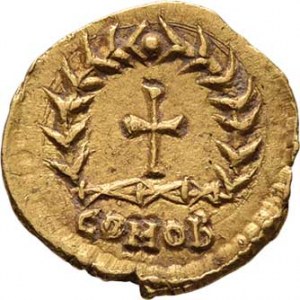 Řím, Anthemius, 467 - 472, Tremissis, Rv:CONOB., kříž ve věnci, S.4267,